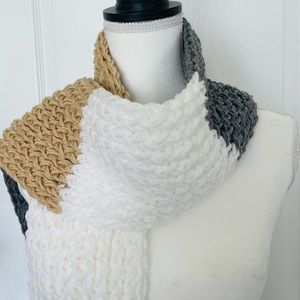 Beige, White and Grey Scarf